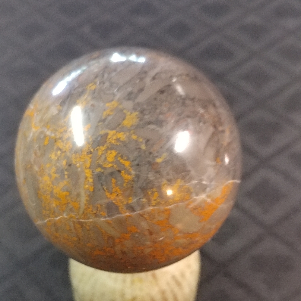 Red / Black Agate Sphere